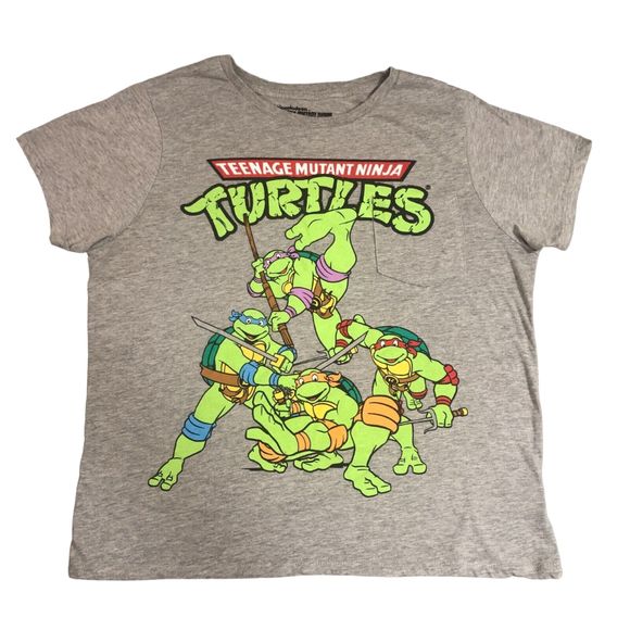 Teenage Mutant Ninja Turtles Shirt Kids Extra Large XL Gray Graphic Tee Outdoor‎ - Picture 1 of 8